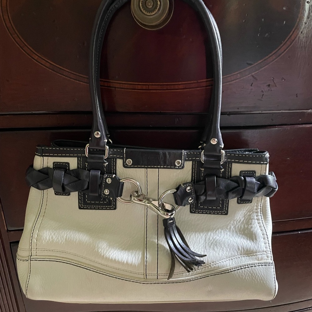 Authentic Coach Shoulder Bag, Braided Wrap w/Clasp